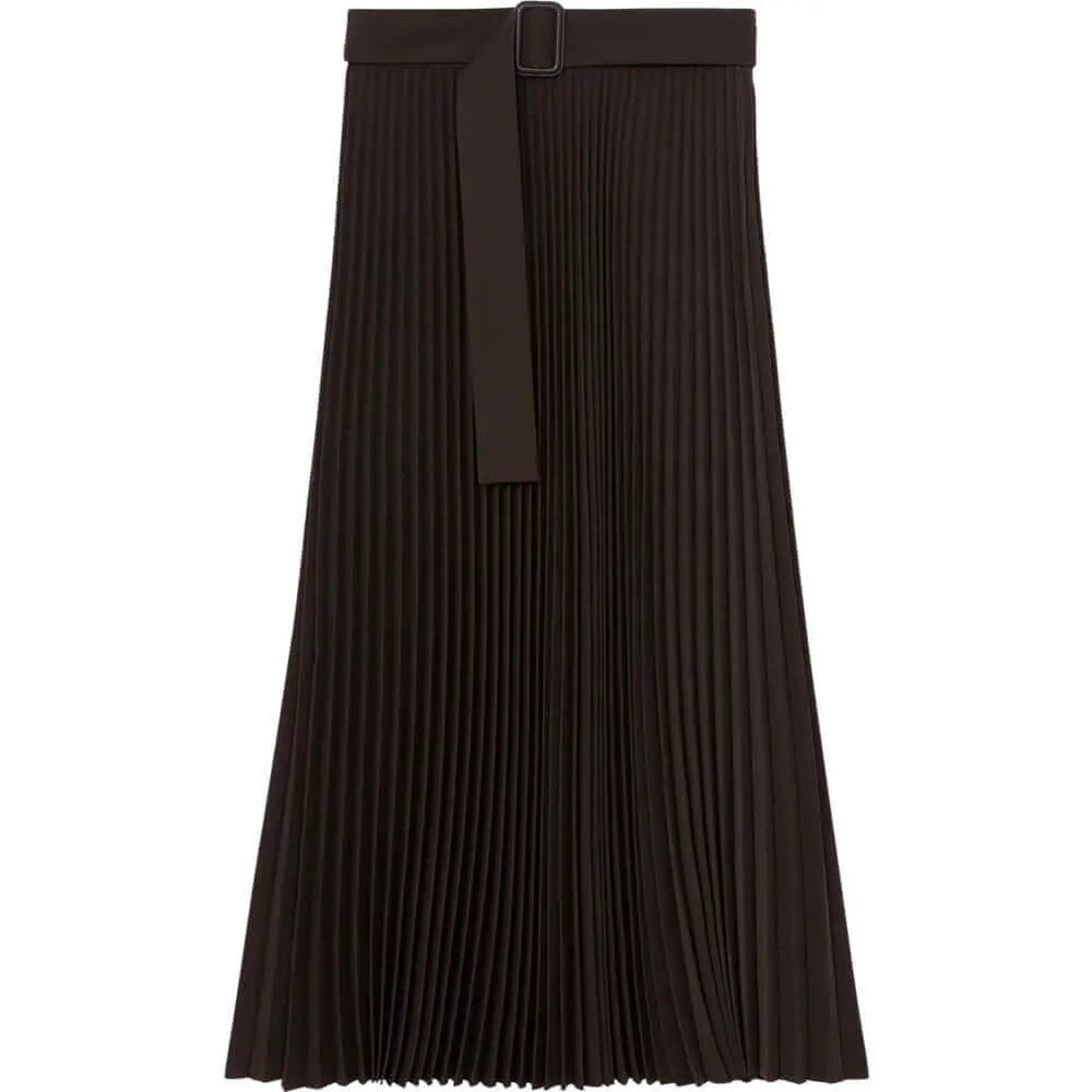 REISS AVA Pleated Belted Midi Skirt